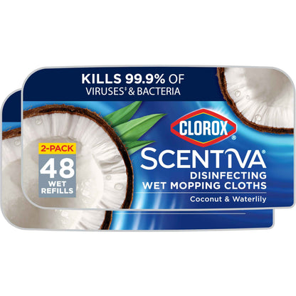 Clorox Scentiva Disinfecting Wet Mop Pad, Disposable Mop Heads