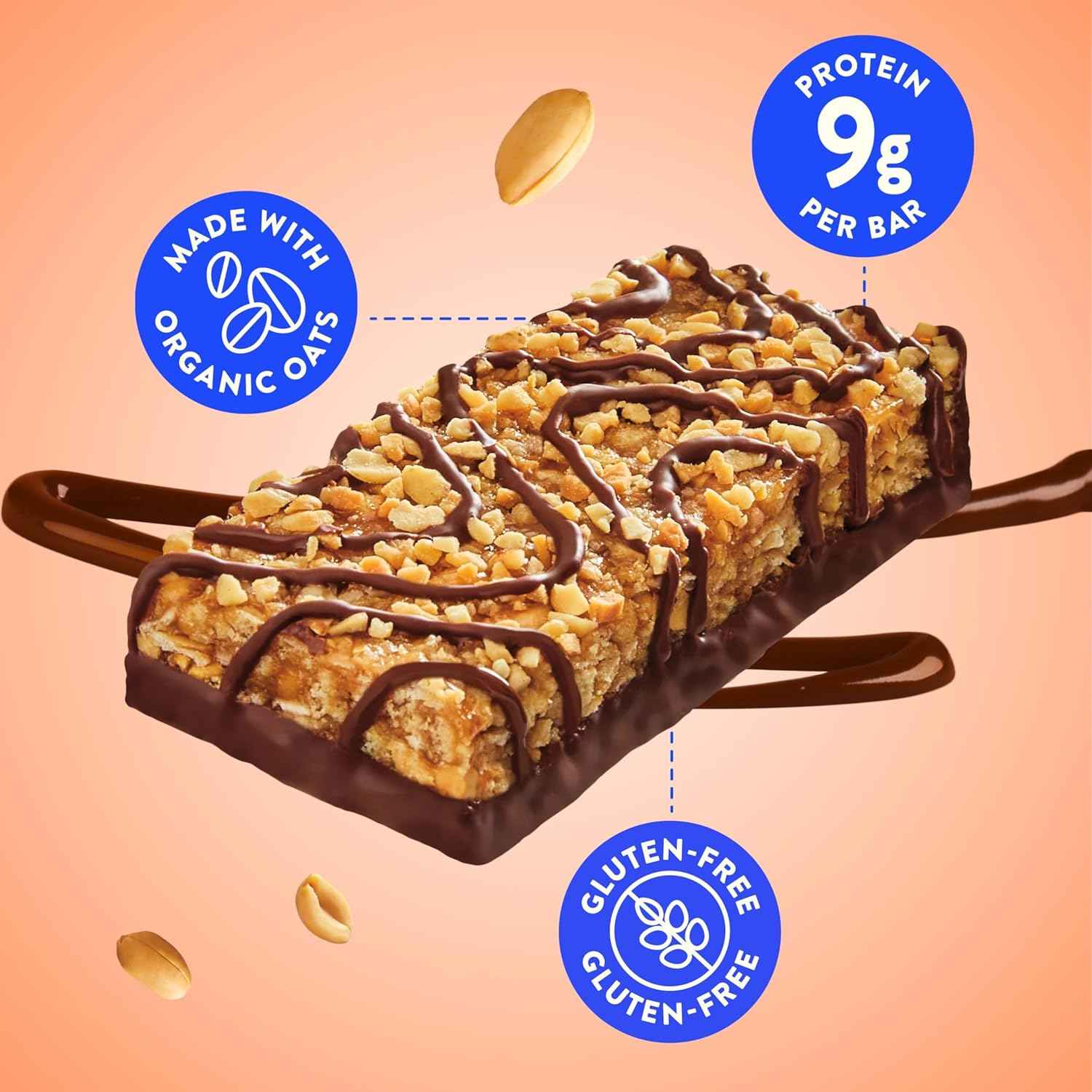 LUNA Bar - Nutz Over Chocolate Flavor - Gluten-Free - Non-GMO - 7-9g Protein - Made with Organic Oats - Low Glycemic - Whole Nutrition Snack Bars - 1.69 oz. (15 Count)