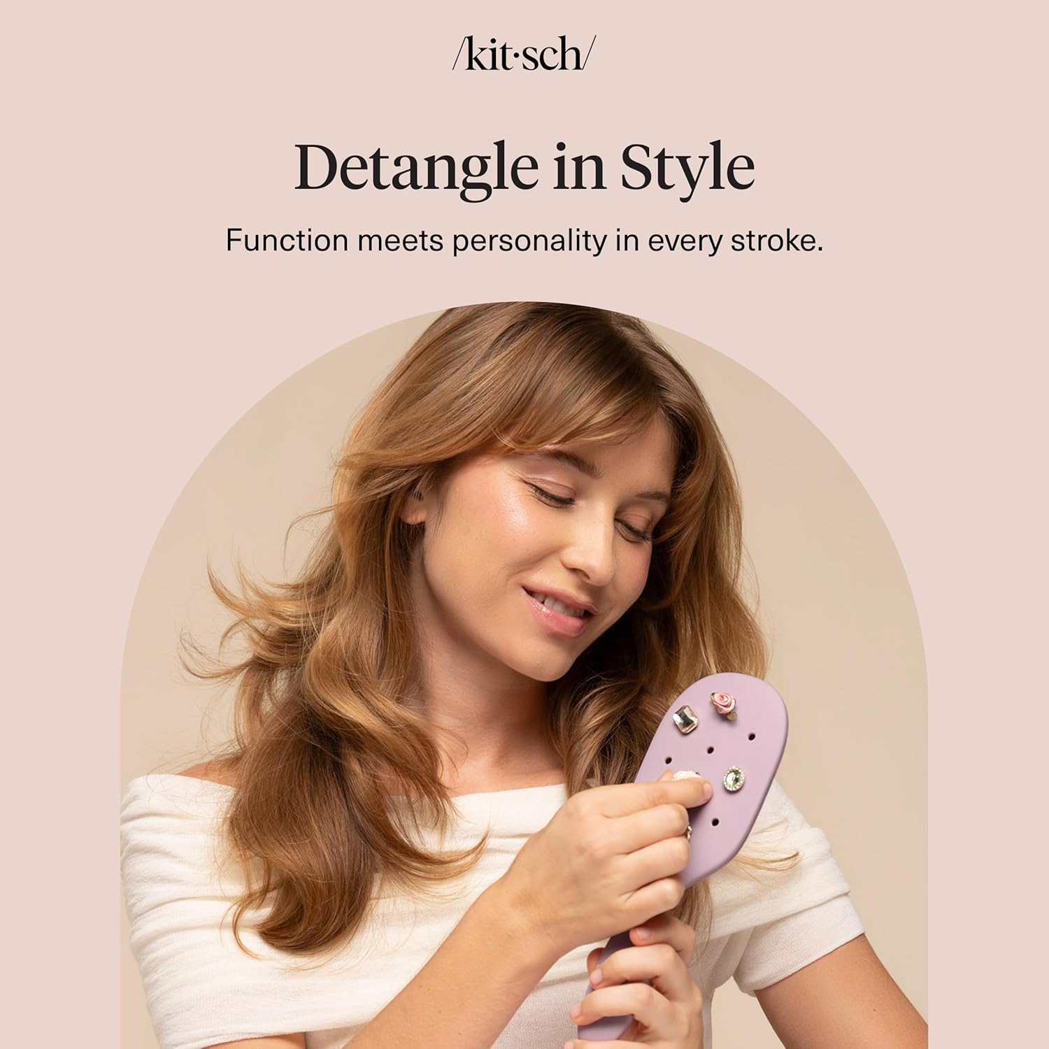 KitschPop™_Paddle_Hairbrush_for_Women_–_Flexible_Bristles_Paddle_Brush_for_Less_Breakage,_Scalp-Stimulating_Detangler_Hair_Brush_for_Wet_&_Dry_Hair,_Customizable_with_KitschPop™_Charms_-_Soft_Violet