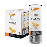 CELSIUS Sparkling Orange, Functional Essential Energy Drink 12 Fl Oz (Pack of 4)