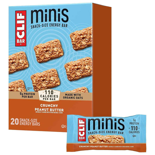 CLIF BAR Minis - Crunchy Peanut Butter - Made with Organic Oats - 5g Protein - Non-GMO - Plant Based - Snack-Size Energy Bars - 0.99 oz