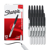 Sharpie Retractable Permanent Markers, Fine Tip, 12 Count - Desk, Classroom, Office Supplies