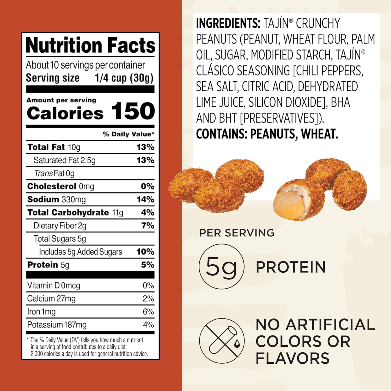 Snak_Club_Tajin_Crunchy_Peanuts,_Nuts_with_Chili_and_Lime_Seasoning,_Mild,_No_Artificial_Colors_or_Flavors,_10.5_oz_Resealable_Bag