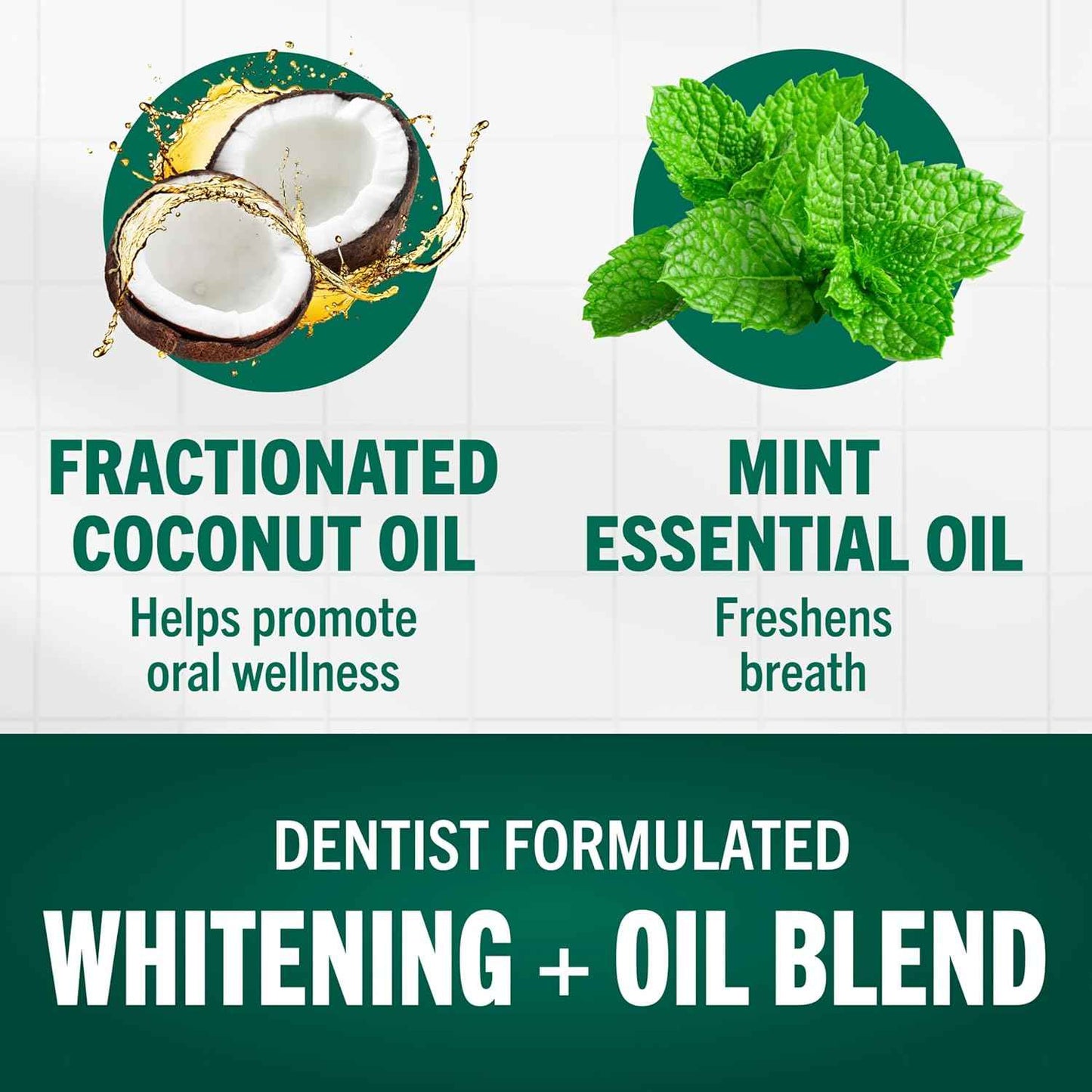 TheraBreath Whitening + Oil Blend Oral Rinse, Alcohol-Free & Peroxide-Free Mouthwash Helps Whiten Teeth & Freshen Breath, Smooth Mint, 16 Fl Oz