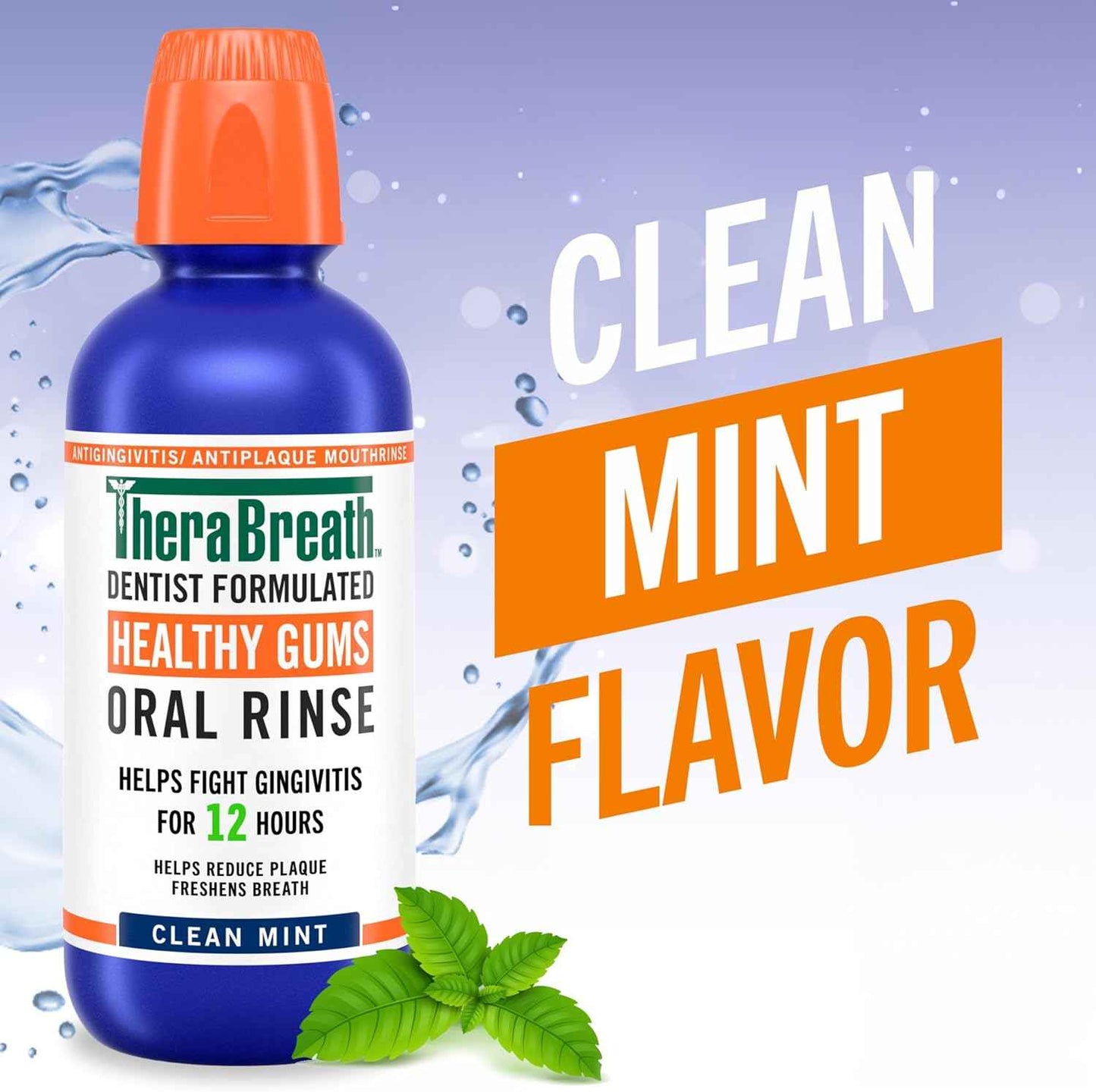 TheraBreath Healthy Gums Oral Rinse, Antigingivitis, Clean Mint Flavor, Dentist Formulated to Help Prevent Gingivitis and Support Gum Health, Alcohol Free, 1 Liter