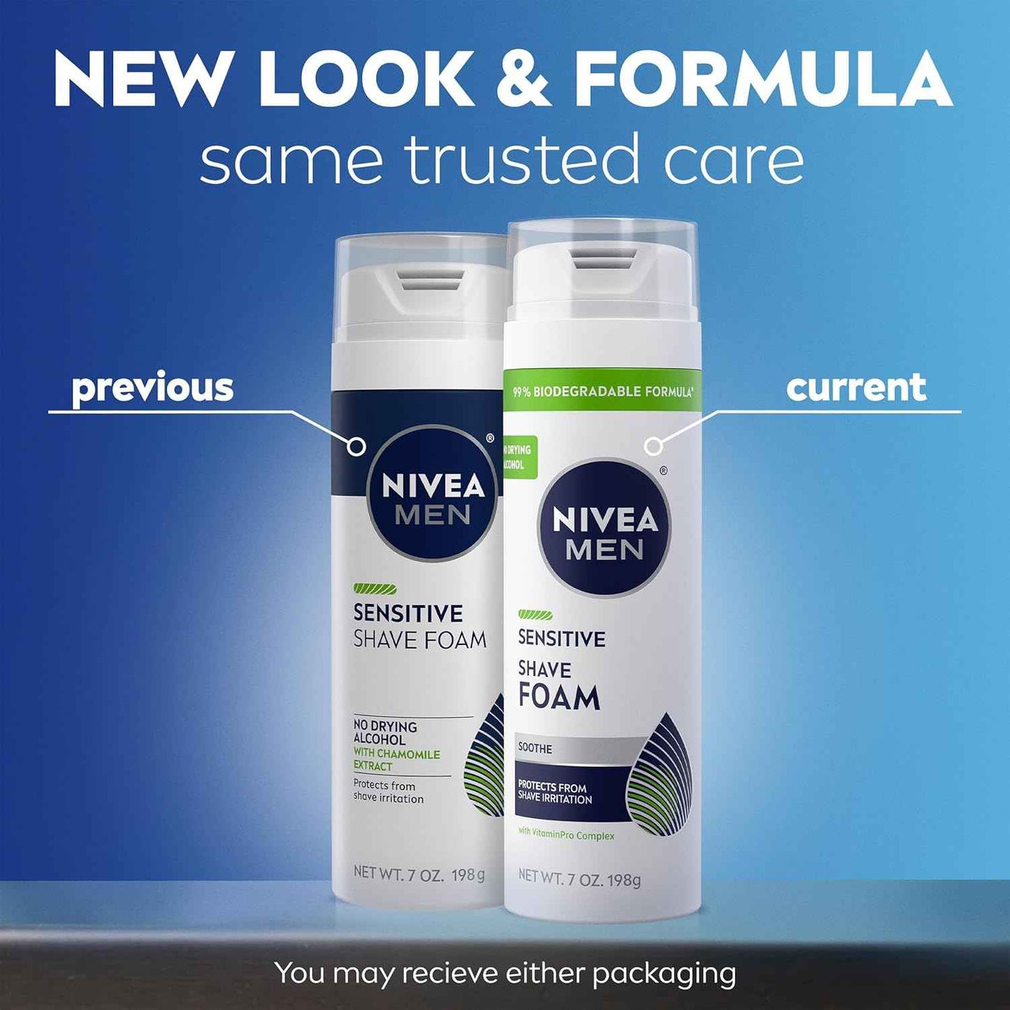 NIVEA MEN Sensitive Shave Foam with Vitamin E, Soothing Chamomile and Witch Hazel Extracts