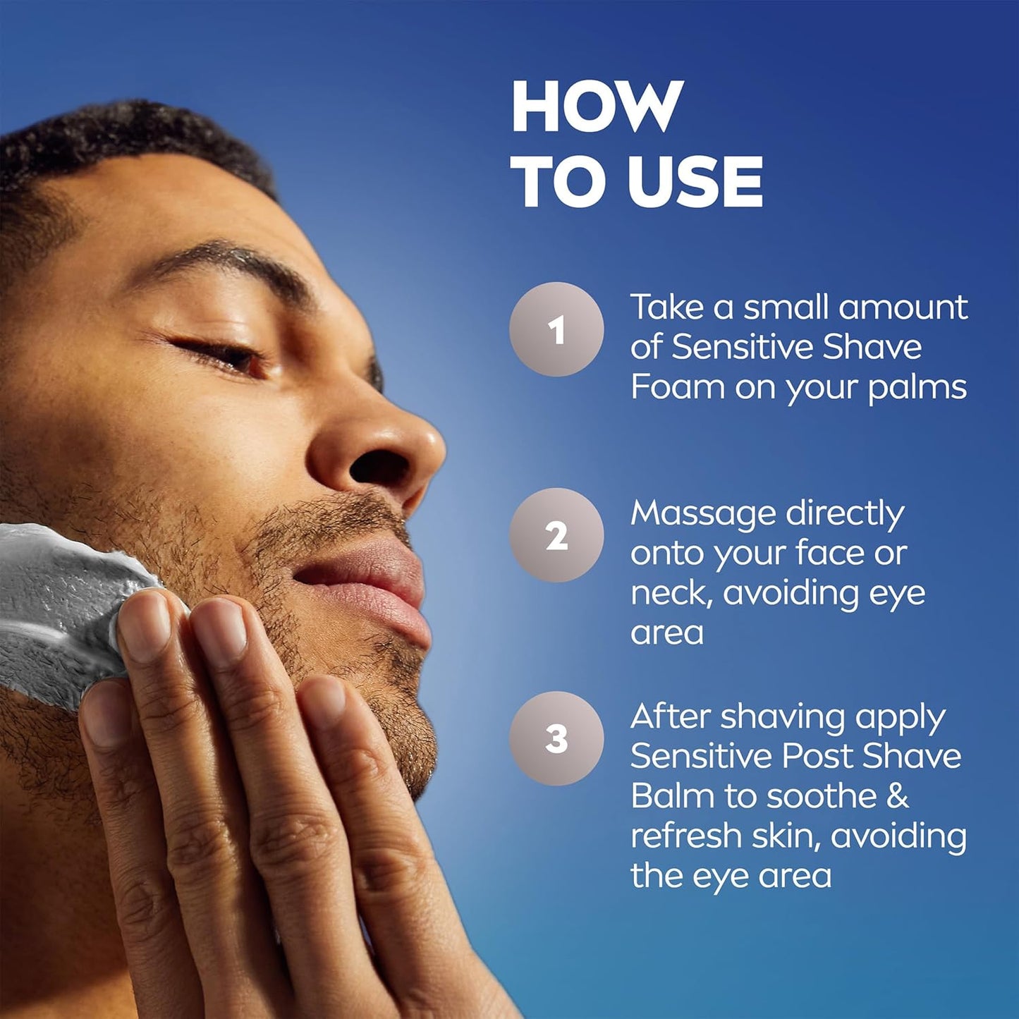 NIVEA_MEN_Sensitive_Shave_Foam_with_Vitamin_E,_Soothing_Chamomile_and_Witch_Hazel_Extracts,_6_Pack_of_7_Oz_Cans