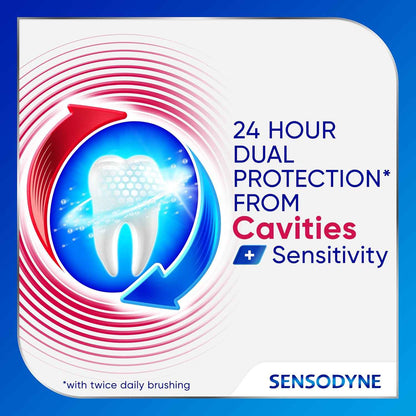 Sensodyne Cavity + Sensitivity Toothpaste, Fluoride Toothpaste for Sensitive Teeth and Cavity Protection, 2.7 oz