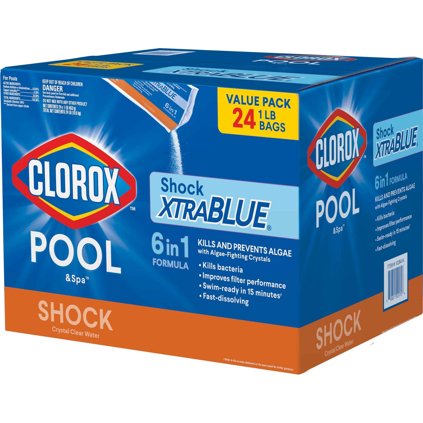 Clorox® Pool&Spa™ Shock XTRABLUE® Plus, Kills Bacteria & Algae in Swimming Pools, Swim-Ready in 15 Minutes