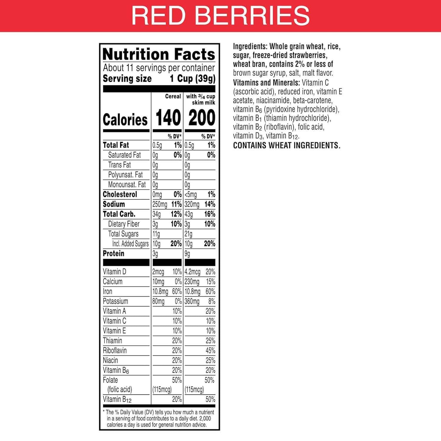 Kellogg's Special K Breakfast Cereal, Family Breakfast, Fiber Cereal, Family Size, Red Berries
