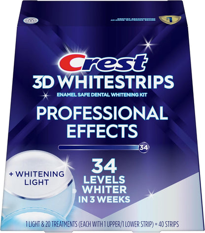 Crest_3D_Whitestrips_Professional_Effects_+_LED_Light_–_Teeth_Whitening_Kit,_1_Light_+_20_Treatments,_Each_with_1_Upper/1Lower,_40_Strips_–_Crest_3DWhite_Teeth_Whitening_Strips