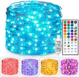 Fairy Lights USB Plug in 33ft 100LEDs with Remote, Warm White 16 Color Changing Light Twinkle Firefly String Lights for Bedroom Party Wedding Christmas Tapestry, Multicolor Colors