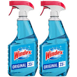 Windex Glass and Window Cleaner Spray Bottle, Bottle Made from 100% Recycled Plastic, Surface Cleaning Spray, Original Blue Scent, 23 Fl Oz (Pack of 2)