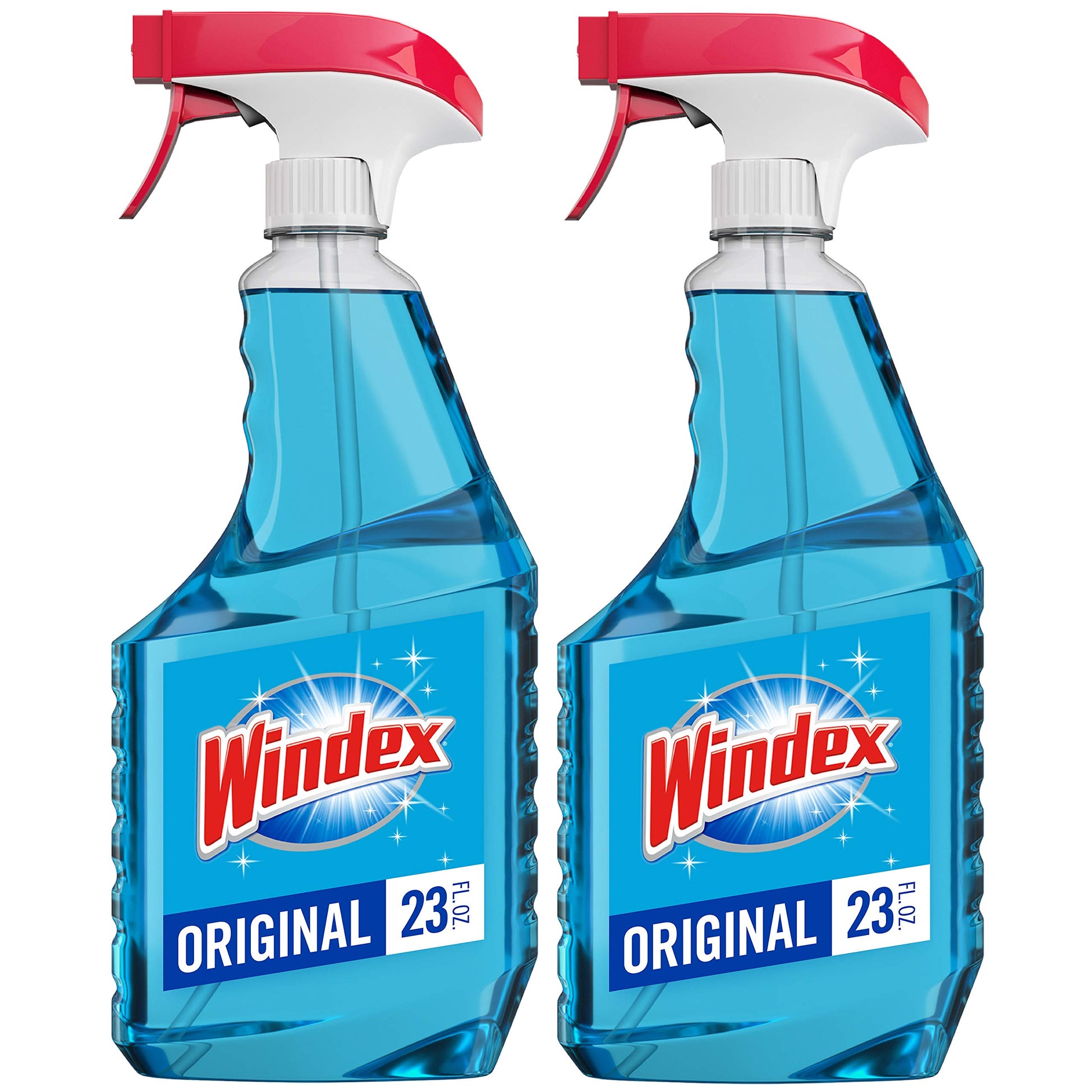 Windex Glass and Window Cleaner Spray Bottle, Bottle Made from 100% Recycled Plastic, Surface Cleaning Spray, Original Blue Scent, 23 Fl Oz (Pack of 2)