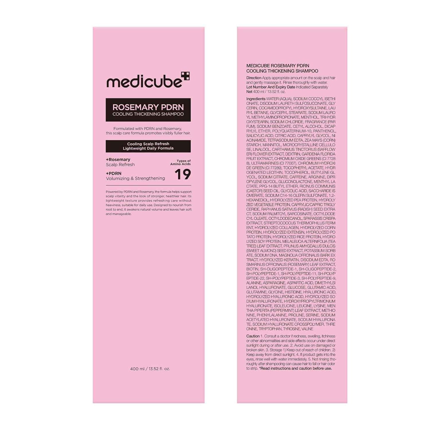 medicube Rosemary PDRN Clarifying Thickening Shampoo | Cooling, Clarifying Care for Thinning, Weak & Flaky Hair | Amino Acid Complex for Stronger, Thicker-Looking Hair | Korean Hair Care, 13.52 fl.oz