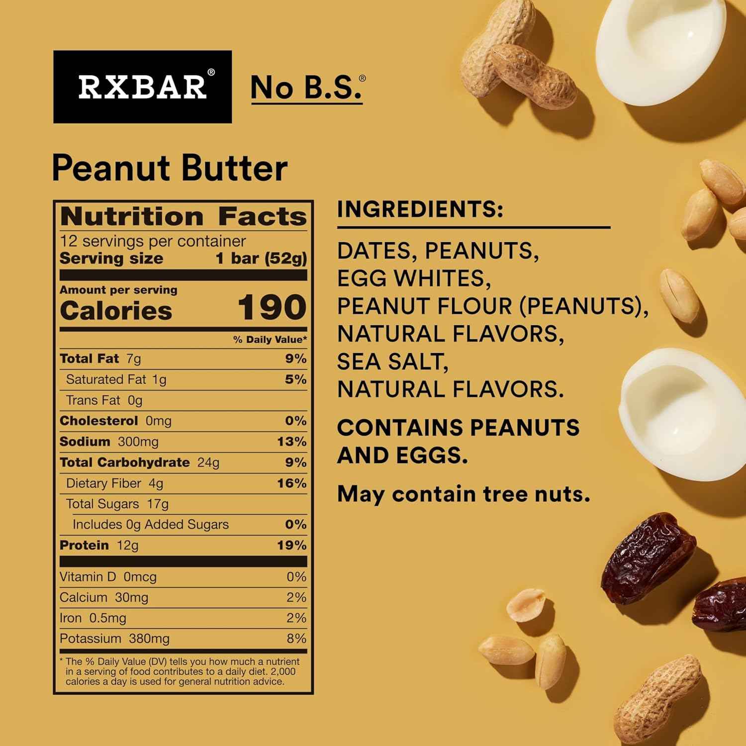 RXBAR Protein Bars, 12g Protein, Gluten Free Snacks, Snack Bars, Peanut Butter