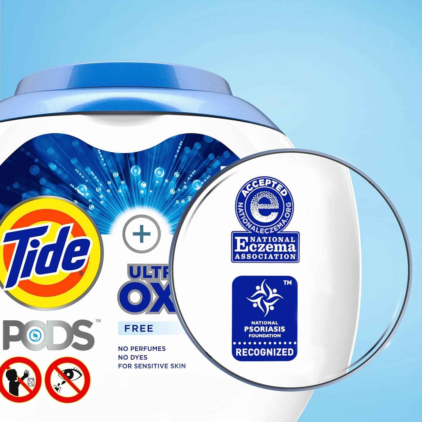 Tide PODS Ultra Oxi Free and Gentle Laundry Detergent Packs, 57 Count, Hypoallergenic Laundry Detergent Pods