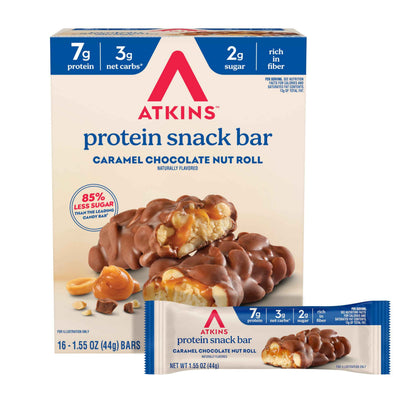 Atkins, High Protein Bar, Low Sugar and Low Carb, Keto Friendly Snack, Gluten Free, High in Fiber, Made with Real Almond Butter