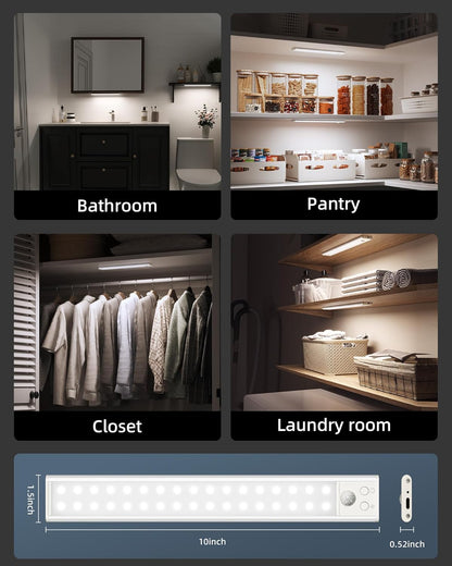 10inch/12_inch_Under_Cabinet_Lights,_Motion_Sensor_Light_Indoor,_Wireless_Closet_Lights,_1800mAh_Rechargeable_Battery,_Magnetic,_5_Levels_Dimmable,_Under_Counter_Lights_for_Kitchen,_Bathroom_(2_Pack)