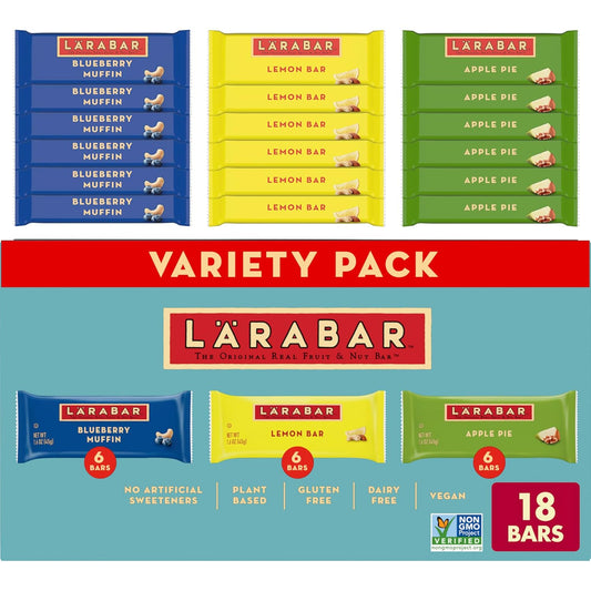 LARABAR_Fruit_&_Nut_Bars_Variety_Pack_18_Count_(1.6_oz_Each),_Blueberry_Muffin_Lemon_Apple_Pie,_Vegan_Gluten_Free_Dairy_Free_Plant_Based,_Granola_Snack_Bars_Breakfast_Snacks_For_Adults