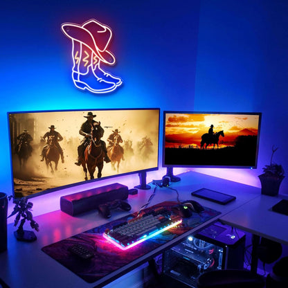 Kavaas_Cowboy_Boot_Neon_Sign,_Neon_Cowboy_Hat_Sign_for_Wall_Decor_|_Western_Neon_Sign_for_Bedroom,_Bar,_Office,_Man_Cave_-_Best_Gifts_for_Rodeo_Enthusiast,_Birthday,_Christmas