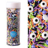 Sweets Indeed Toil & Trouble Halloween Sprinklefetti Mix – 4 oz Jar | Sprinkles with Pumpkins, Bats, Jimmies, Nonpareils, Sugar Pearls & Quins | Spooky Cookie & Cupcake Decorations