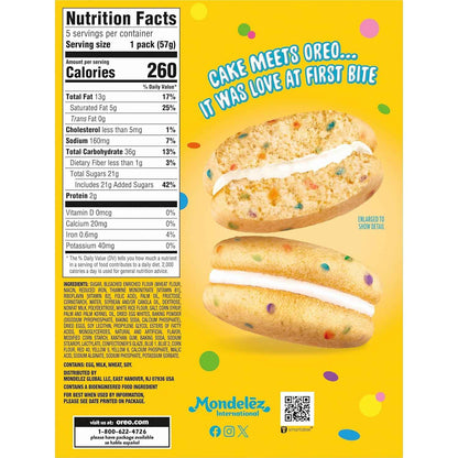 OREO Cakesters Confetti Cake Soft Snack Cakes, 5-2.02 oz Snack Packs
