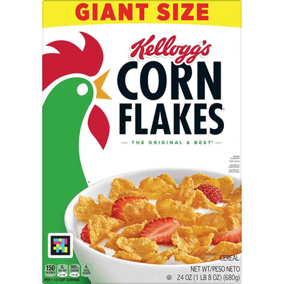 Kellogg's Corn Flakes Breakfast Cereal, Kids Cereal, Family Breakfast, Giant Size, Original