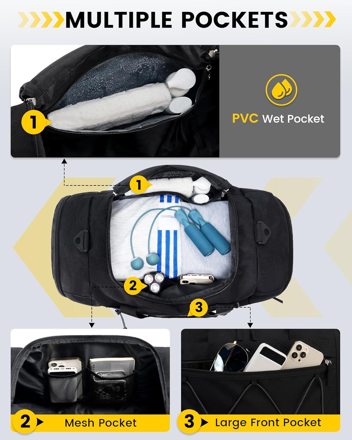 Vorspack_Gym_Bag_for_Men_-_21_Inches_Duffle_Bag_for_Travel_Water-resistant_Travel_Bag_with_Shoe_Compartment_Wet_Pocket_Duffel_Bag_for_Gym_Sports_Travel_Weekender_Overnight_-_Black