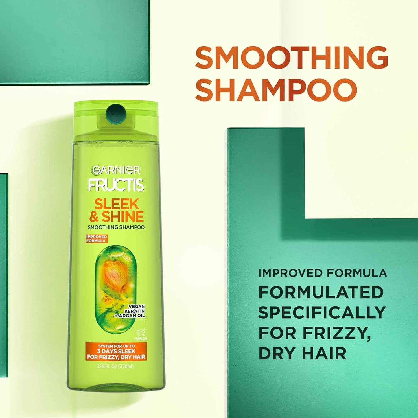 Garnier Fructis Sleek & Shine Shampoo, Frizzy, Dry, Unmanageable Hair