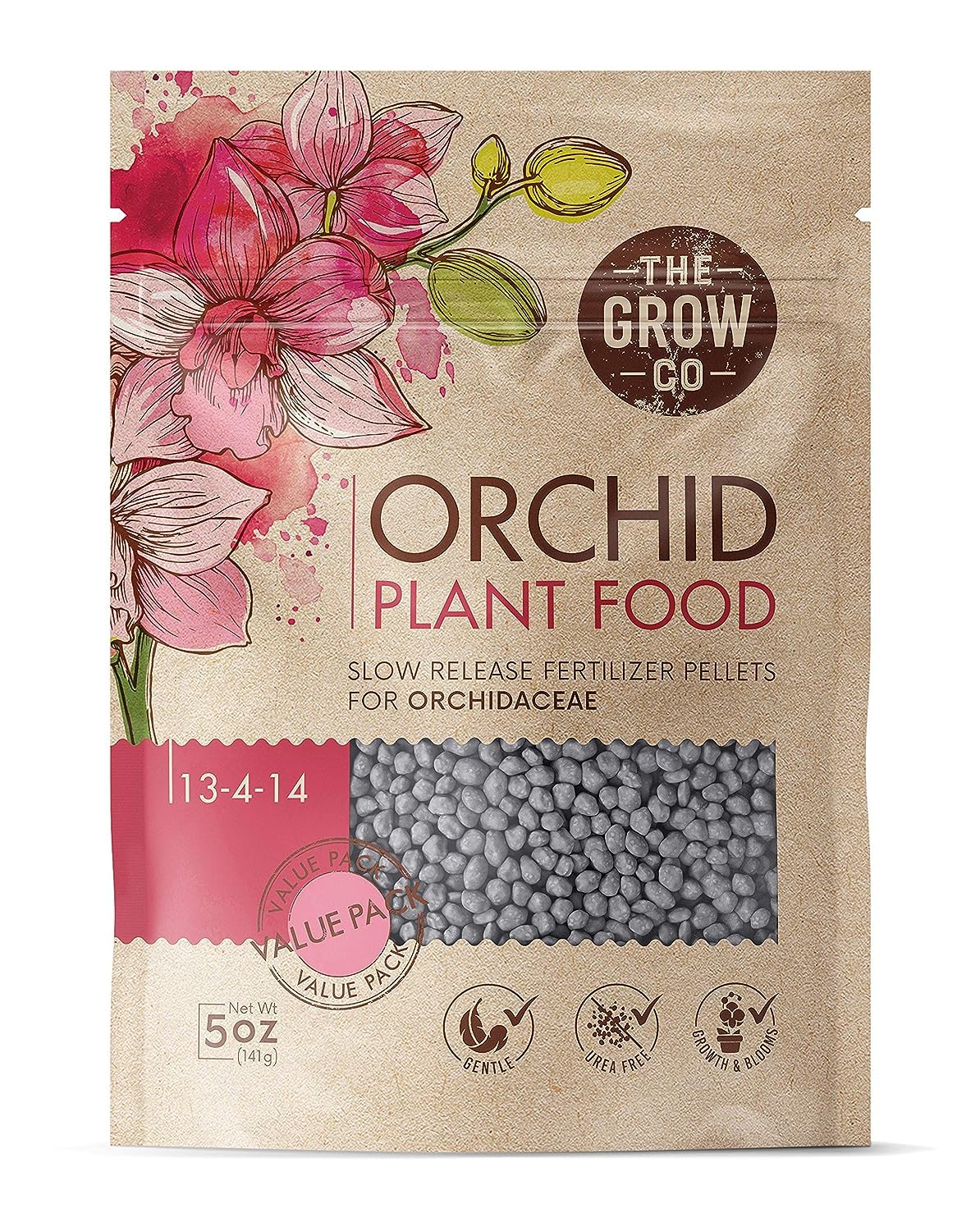 Orchid Plant Food (5 oz, 50+ Applications) - Bloom Booster Fertilizer Pellets for Orchids in Pots - Slow Release Nutrients for Healthy Flower &amp;amp; Reblooms