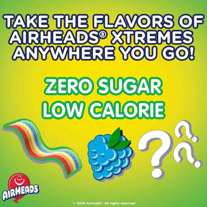 Airheads Xtreme Singles To Go! Drink Mix 30ct Variety Pack, Zero Sugar, Low Calorie, Sweet & Sour Powder Drink Mix Packets, Blue Raspberry, Rainbow Berry, White Mystery, 30 Count