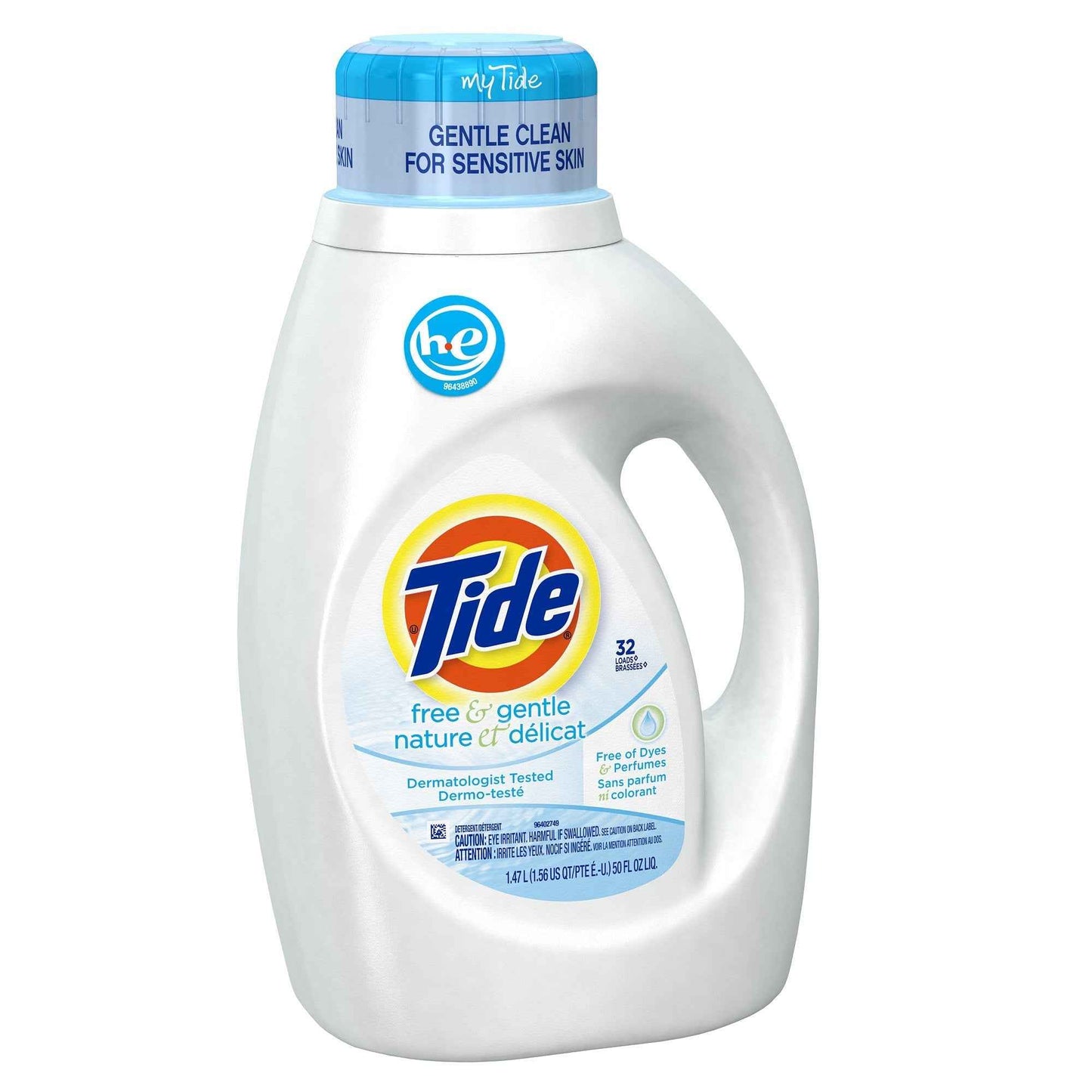 Tide Free & Gentle Liquid Laundry Detergent, Tide Laundry Detergent, Clean Laundry Detergent