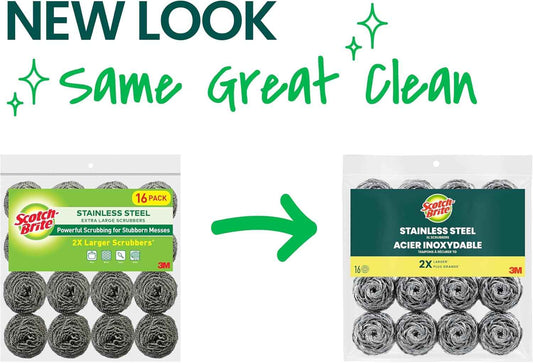 Scotch-Brite, Scouring Pads for Cleaning Tough Baked-On Messes, Metal Scrubbers for Cleaning Dishes