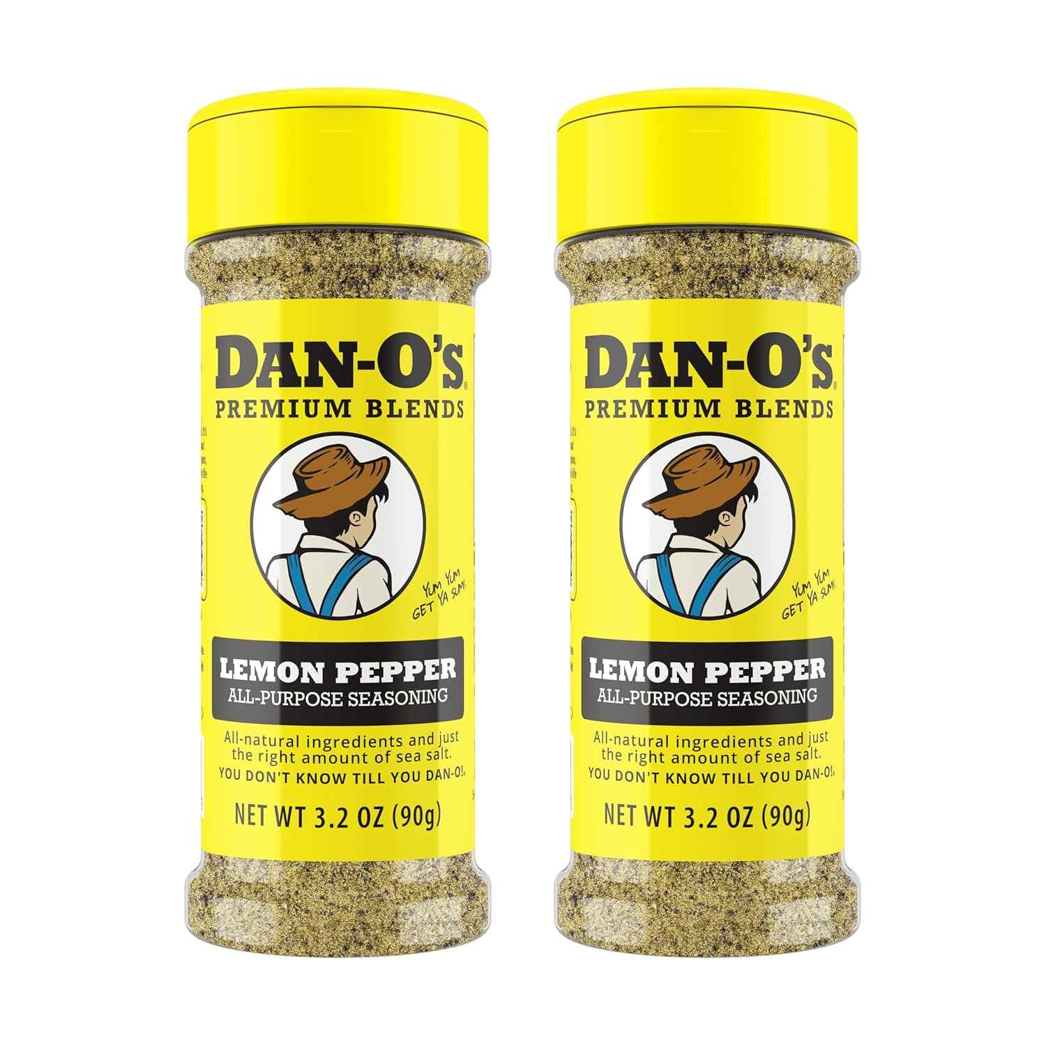 Dan-O’s Lemon Pepper Seasoning, 3.2 oz (2 Pack) – Zesty Citrus & Black Pepper Spice Blend – No Citric Acid, No Sugar – All Purpose Seasoning for Chicken, Fish, Seafood & Vegetables