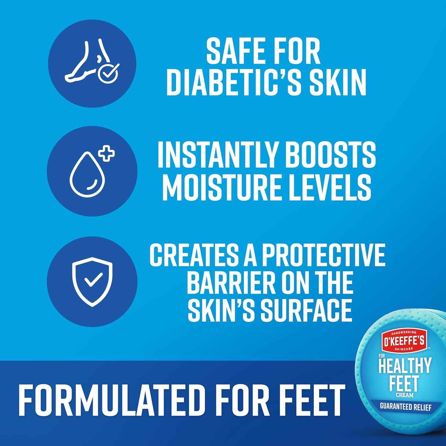 O'Keeffe's for Healthy Feet Foot Cream - Guaranteed Relief for Extremely Cracked, Dry Feet, Repairing Skincare, Instantly Boosts and Retains Moisture Levels