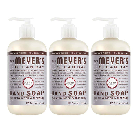 MRS. MEYER'S CLEAN DAY Hand Soap, Lavender Scent, 12.5 Fl Oz Bottle - 3 Pack