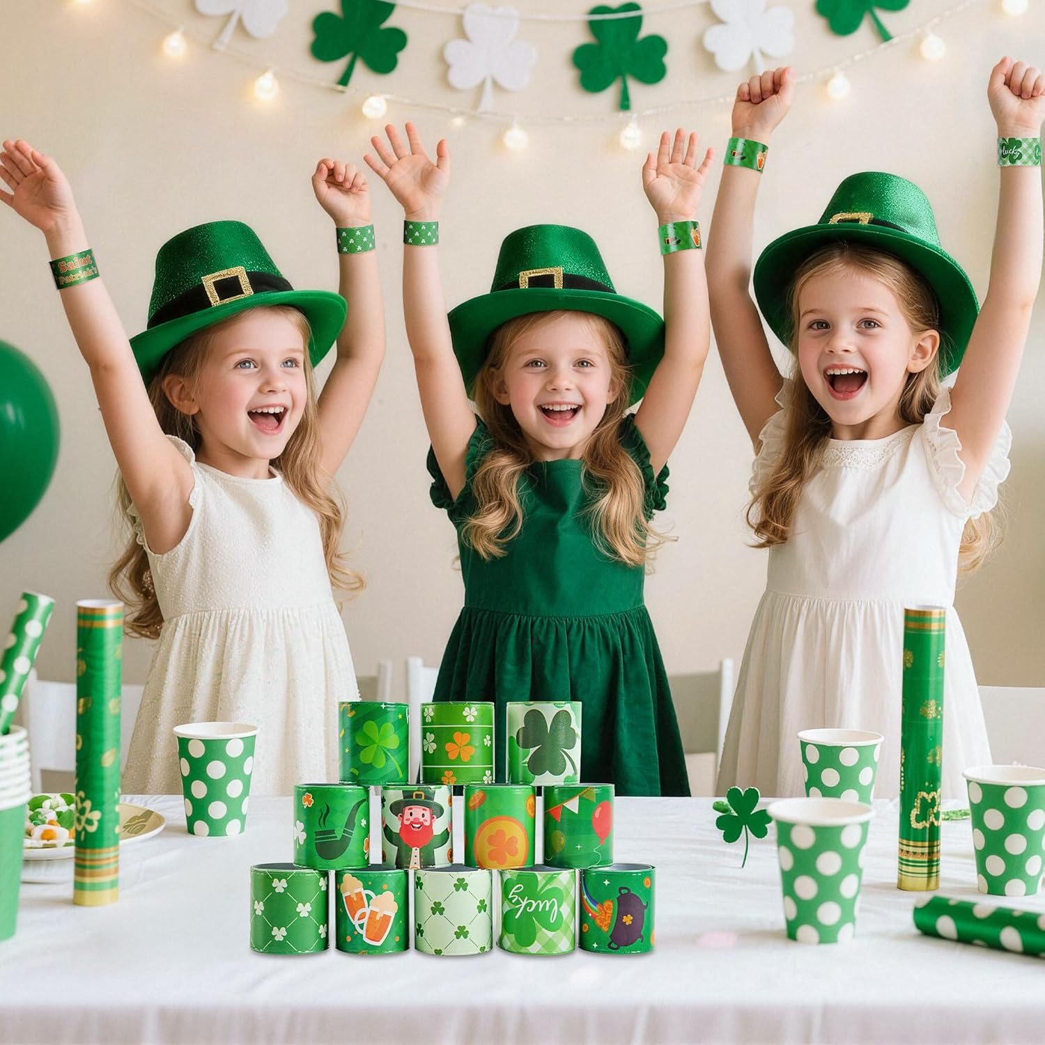 Childom_36_Pcs_St._Patrick's_Day_Slap_Bracelet,St_Patricks_Day_Favors,St_Patricks_Day_Decorations_Gifts_Bracelet_Decorations,Bracelets_Bulk_for_Home_School_Classroom_Prizes_Anniversary_Holiday_Outdoor
