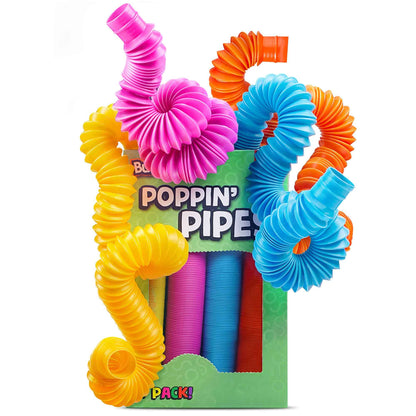 BUNMO Easter Basket Stuffers - Pop Tubes - Fidget Sensory Toys - Creative Learning - Hours of Fun for Kids - Easter Basket Stuffers for Toddler- Tons of Ways to Play - Non-Mouthable 3+