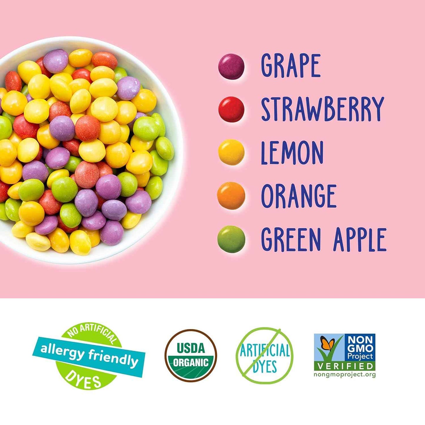 YumEarth Organic Giggles Chewy Candy – Allergy Friendly, No Artificial Dyes, Non GMO, Gluten Free, Fruit Flavored, Vegan Candy Snacks 0.5 oz