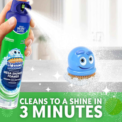Scrubbing Bubbles Mega Bathroom and Shower Foamer Aerosol, Rainshower Scent, 20oz
