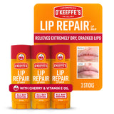 O'Keeffe's Lip Repair Lip Balm with Cherry & Vitamin E Oil - Stick - Moisturizer for Extremely Cracked, Dry Lips