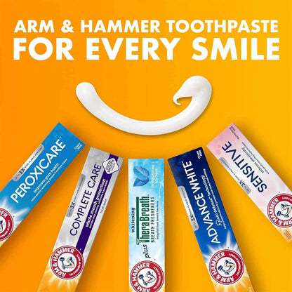 ARM & Hammer Complete Care Toothpaste, Teeth Whitening Toothpaste with Baking Soda, Fluoride, Whole Mouth Protection, Fresh Mint Flavor, 6.0 oz (Pack of 4)