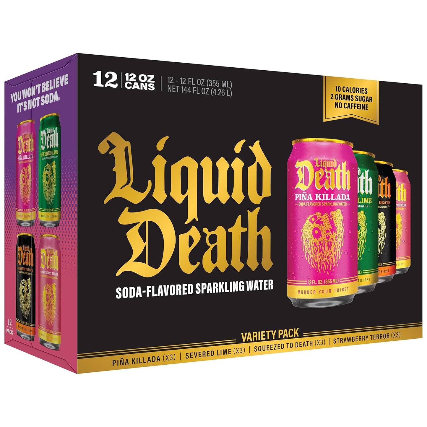 Liquid_Death_Soda-Flavored_Sparkling_Water_-_Modern_Variety,_Less_Sugar*,_Huge_Flavor,_No_Caffeine,_No_Artificial_Sweeteners,_4_Flavors:_Lime,_Orange,_Strawberry,_Piña_Killada_12_Fl_Oz_(Pack_of_12)