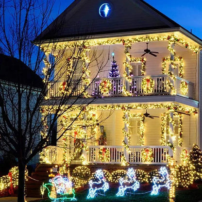 FUNPENY_164FT_500_LED_Christmas_Indoor_Outdoor_Decorative_String_Lights,_8_Modes_Waterproof_Green_Wire_LED_Fairy_Light_for_Christmas_Party_Wedding_Garden_Home_Decoration_(Warm_White)