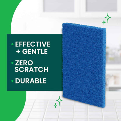 Scotch-Brite Zero Scratch Scouring Pad, Effective + Gentle Dish Scrubber for Household Cleaning, Nonstick Pots and Pans, Glass, Tubs, Showers, Reusable & Durable