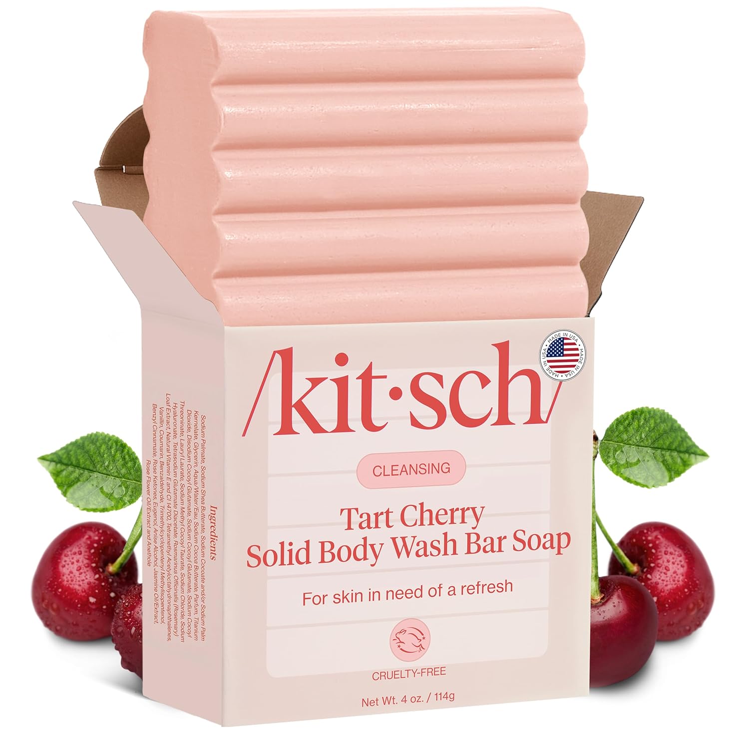 Kitsch_Cleansing_Tart_Cherry_Soap_Bar_with_Refreshing_Scent_-_Eco-Friendly_Body_Wash_Women_Love_-_Cherry_Solid_Bar_Soap_for_Daily_Use_-_Silicone,_Sulfate_and_Paraben_Free,_Made_in_USA_-_4oz