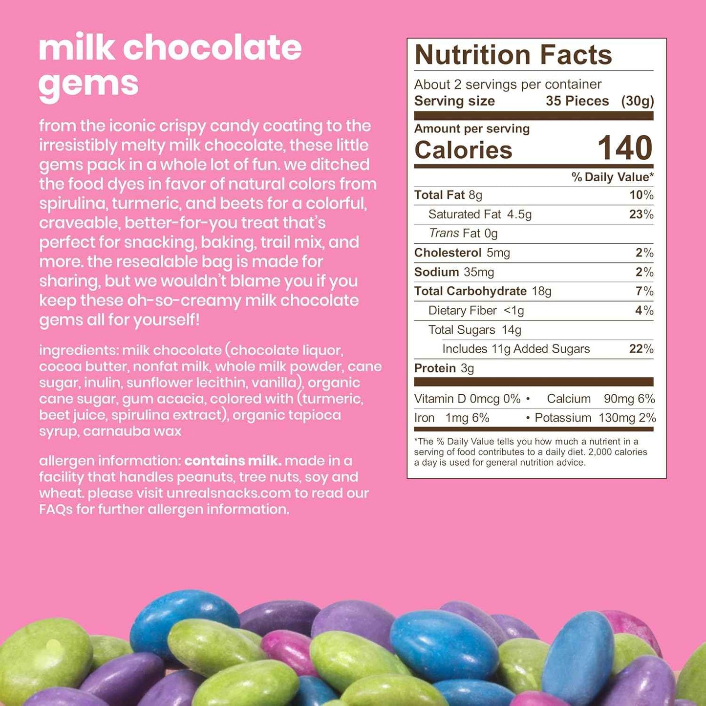 Unreal Milk Chocolate Gems, 2 Oz - Easter Day