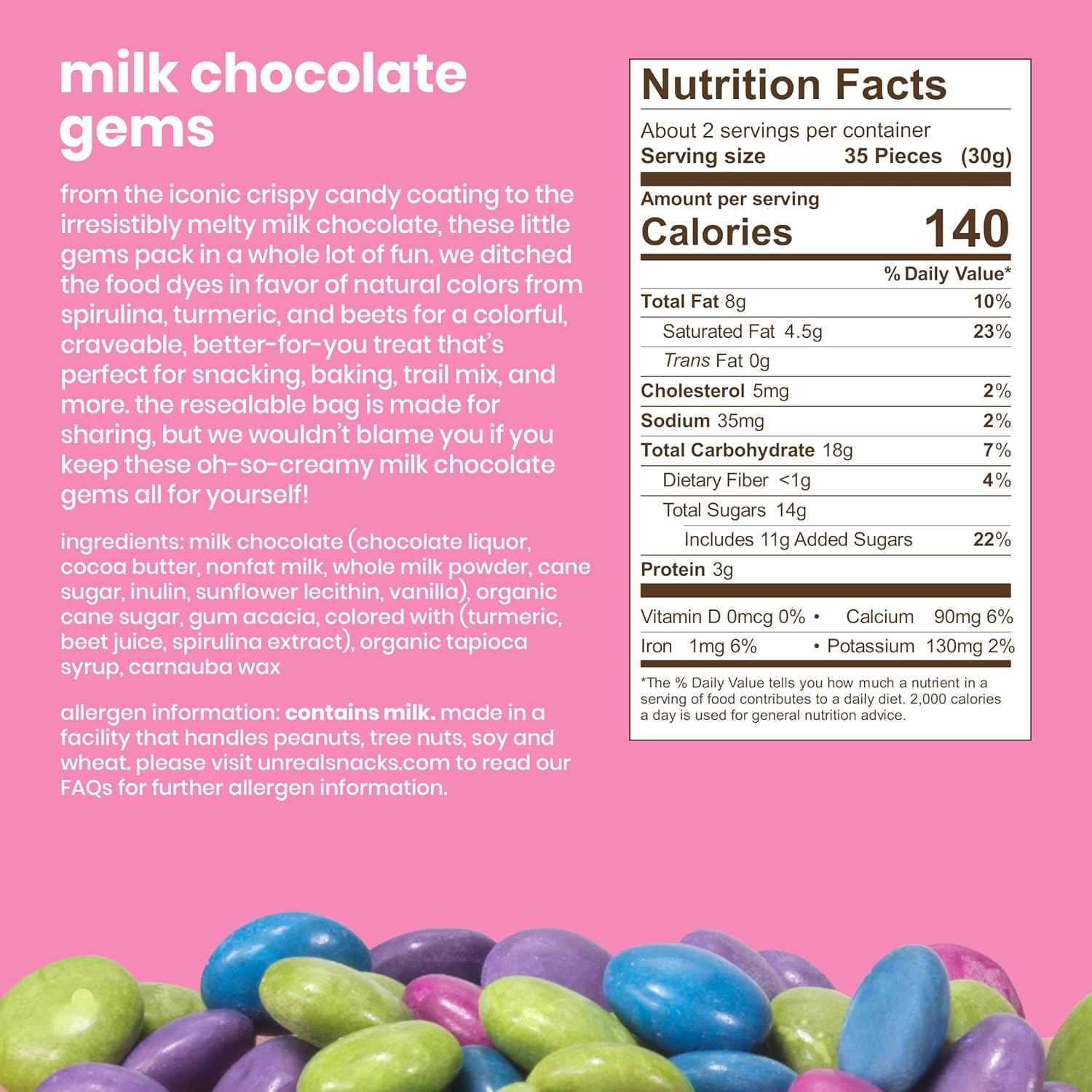 Unreal Milk Chocolate Gems, 2 Oz - Easter Day