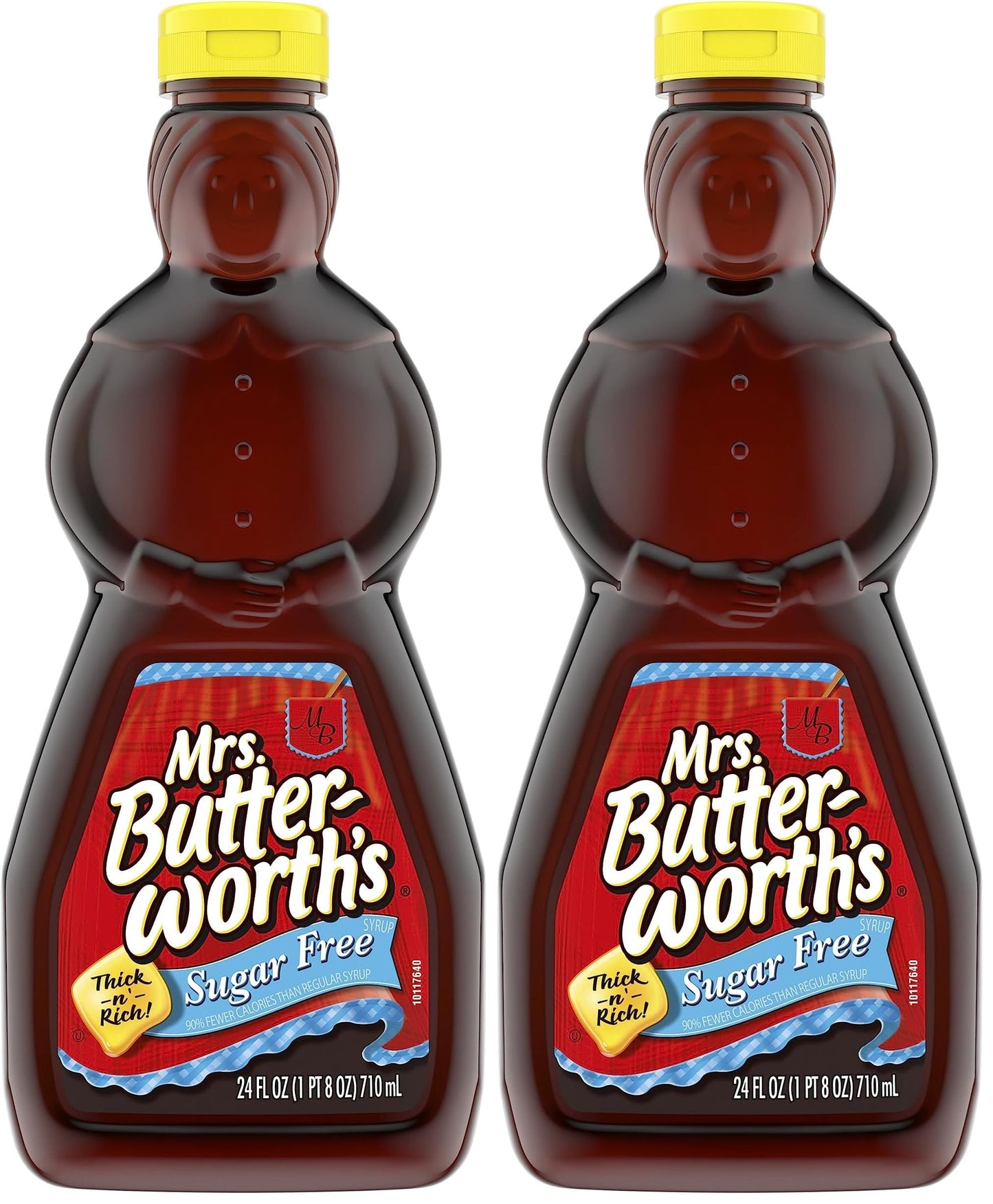 Mrs. Butterworth&amp;#39;s Thick and Rich Sugar Free Pancake Syrup, Sugar Free Maple Flavored Syrup for Pancakes, Waffles and Breakfast Food, 24 Fl Oz Bottle (Pack of 2)